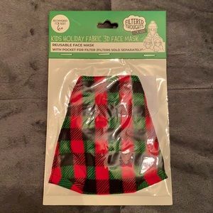 Plaid Holiday Christmas Kids Mask